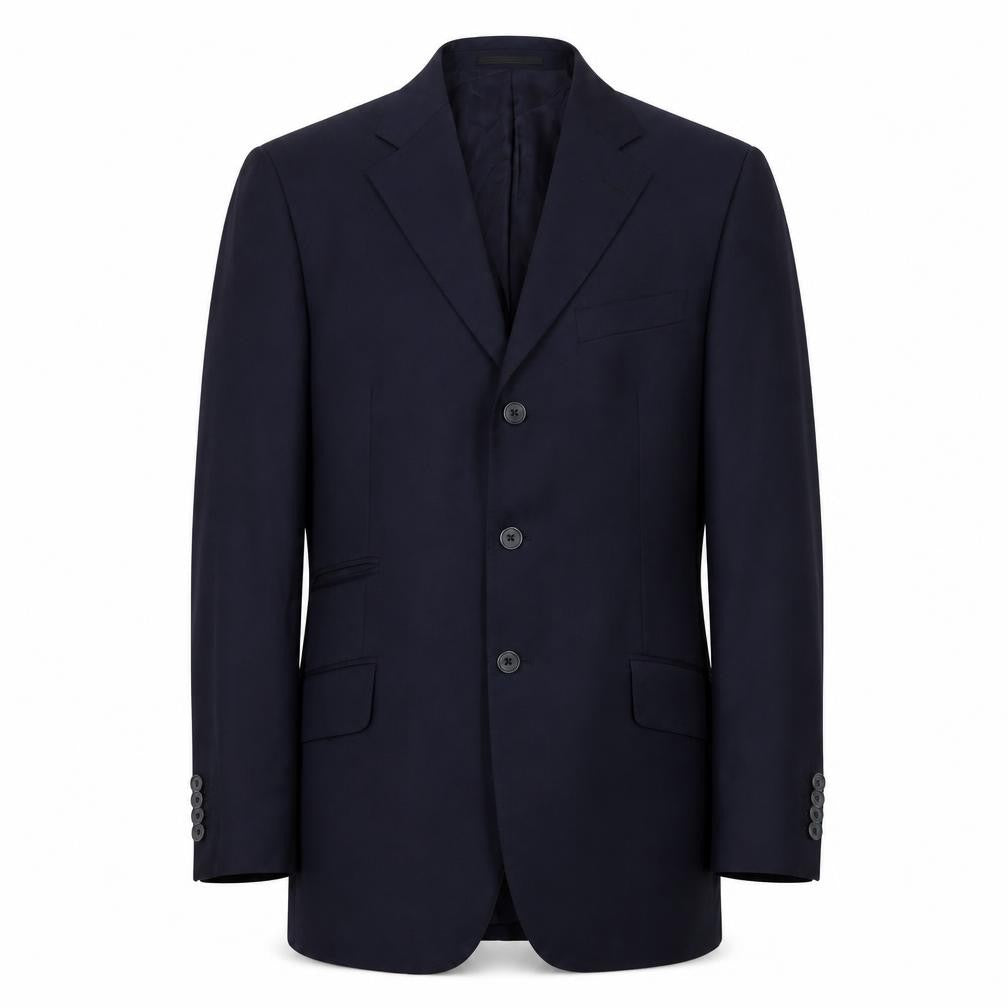 Front view of T.M. Lewin Men's Blue Wool Blazer, size 40R, Formal