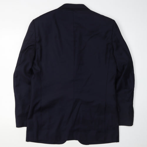 T.M. Lewin Men's Blue Wool Blazer, Size 40R, Formal