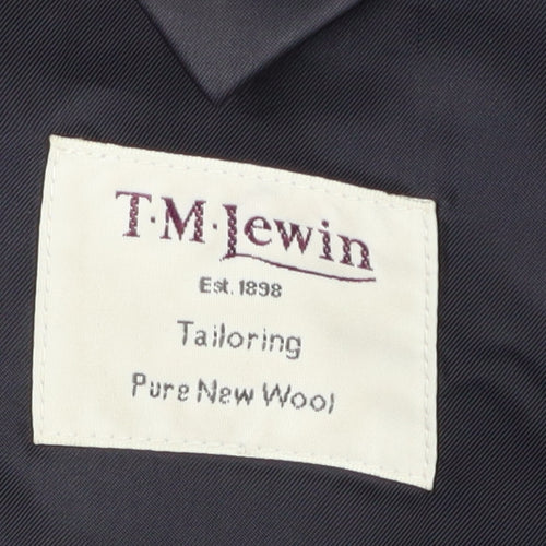 T.M. Lewin Men's Blue Wool Blazer, Size 40R, Formal