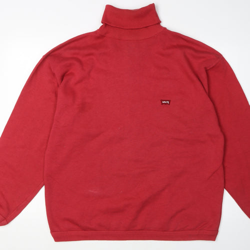 Levi's Men's Red Roll Neck Pullover Sweatshirt L