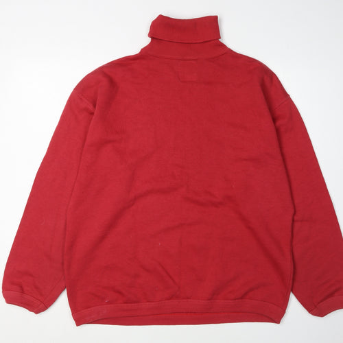 Levi's Men's Red Roll Neck Pullover Sweatshirt L