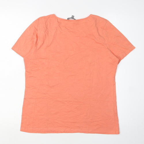 Laura Ashley Women's Orange Basic T-Shirt Size 12