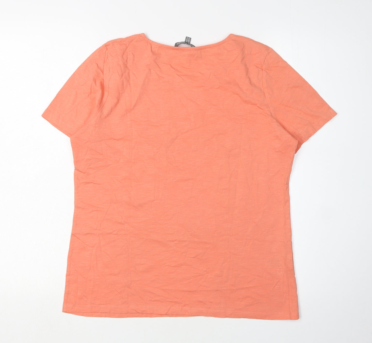 Laura Ashley Women's Orange Basic T-Shirt Size 12