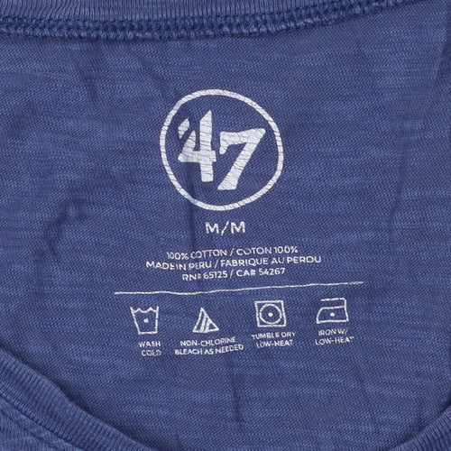 47 Women's Blue V-Neck T-Shirt, Medium, Casual Sportswear