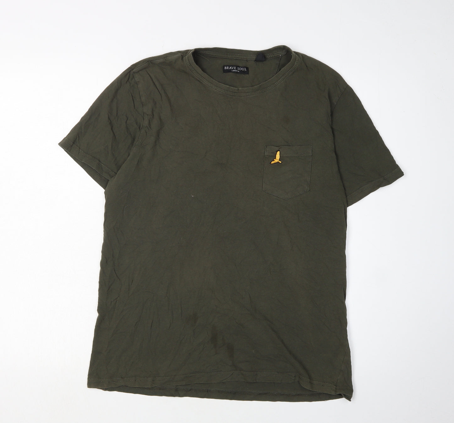 Brave Soul Men's Green Crew Neck T-Shirt - Size L