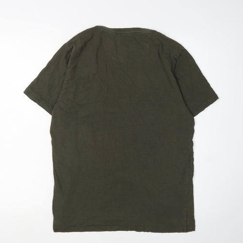 Brave Soul Men's Green Crew Neck T-Shirt - Size L