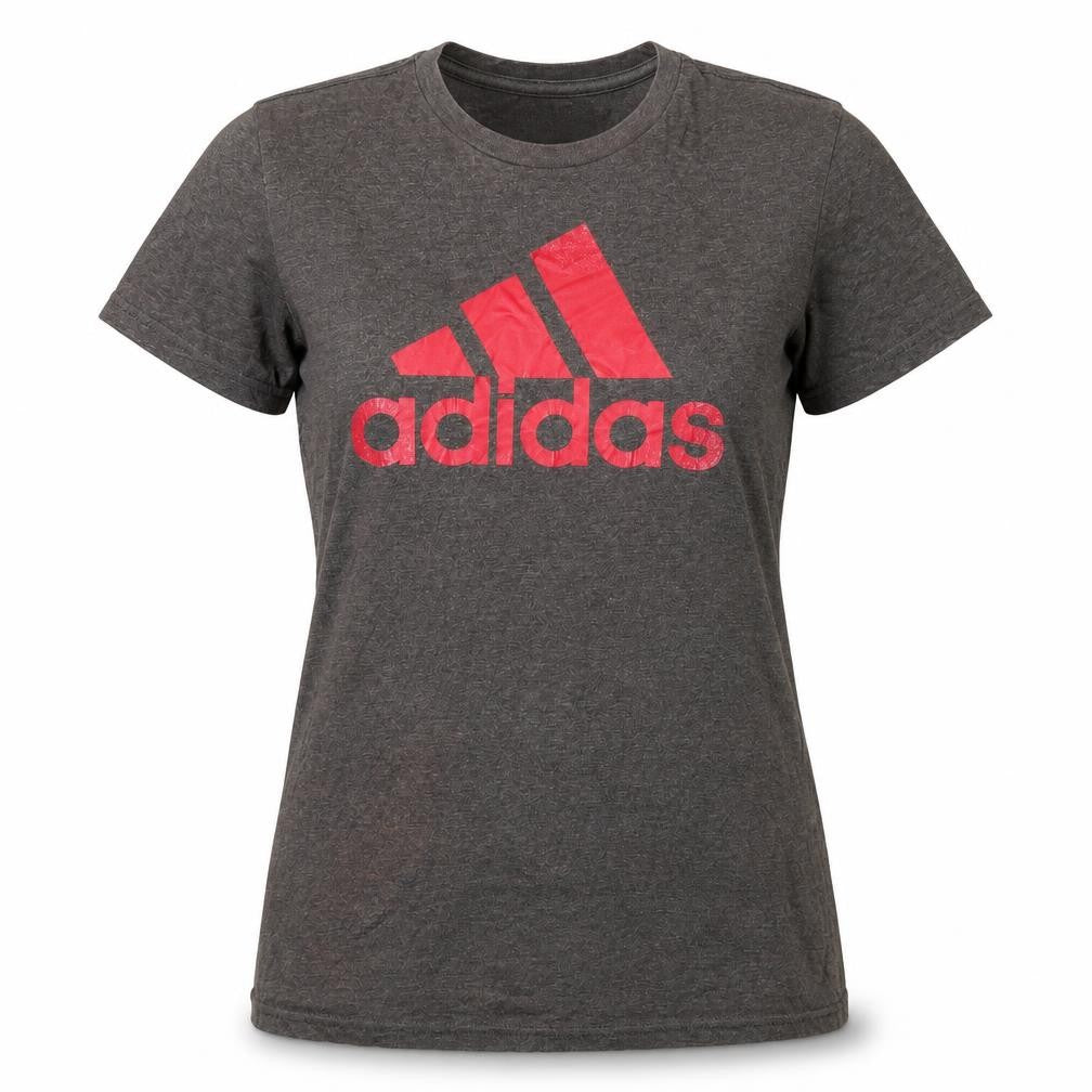 Front view of Adidas Women's Grey T-Shirt S - Comfortable Gym Top