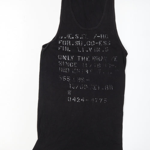 Diesel Unisex Black Tank Top, M, Casual Cotton