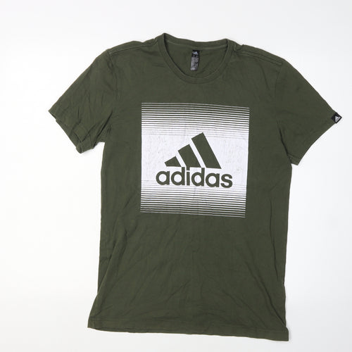 Adidas Men's Green Graphic T-Shirt, Size S