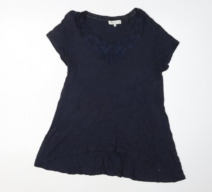 RJR John Rocha Women's Blue V-Neck T-Shirt Size 12