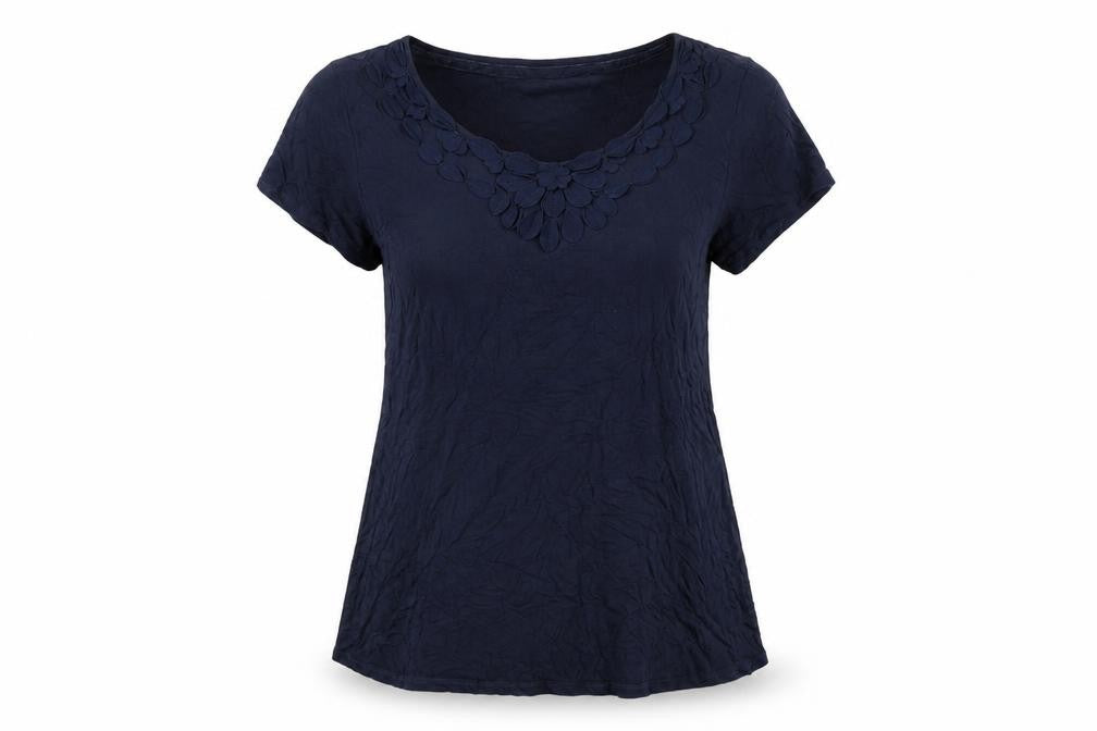 RJR John Rocha Women's Blue V-Neck T-Shirt Size 12