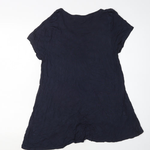 RJR John Rocha Women's Blue V-Neck T-Shirt Size 12