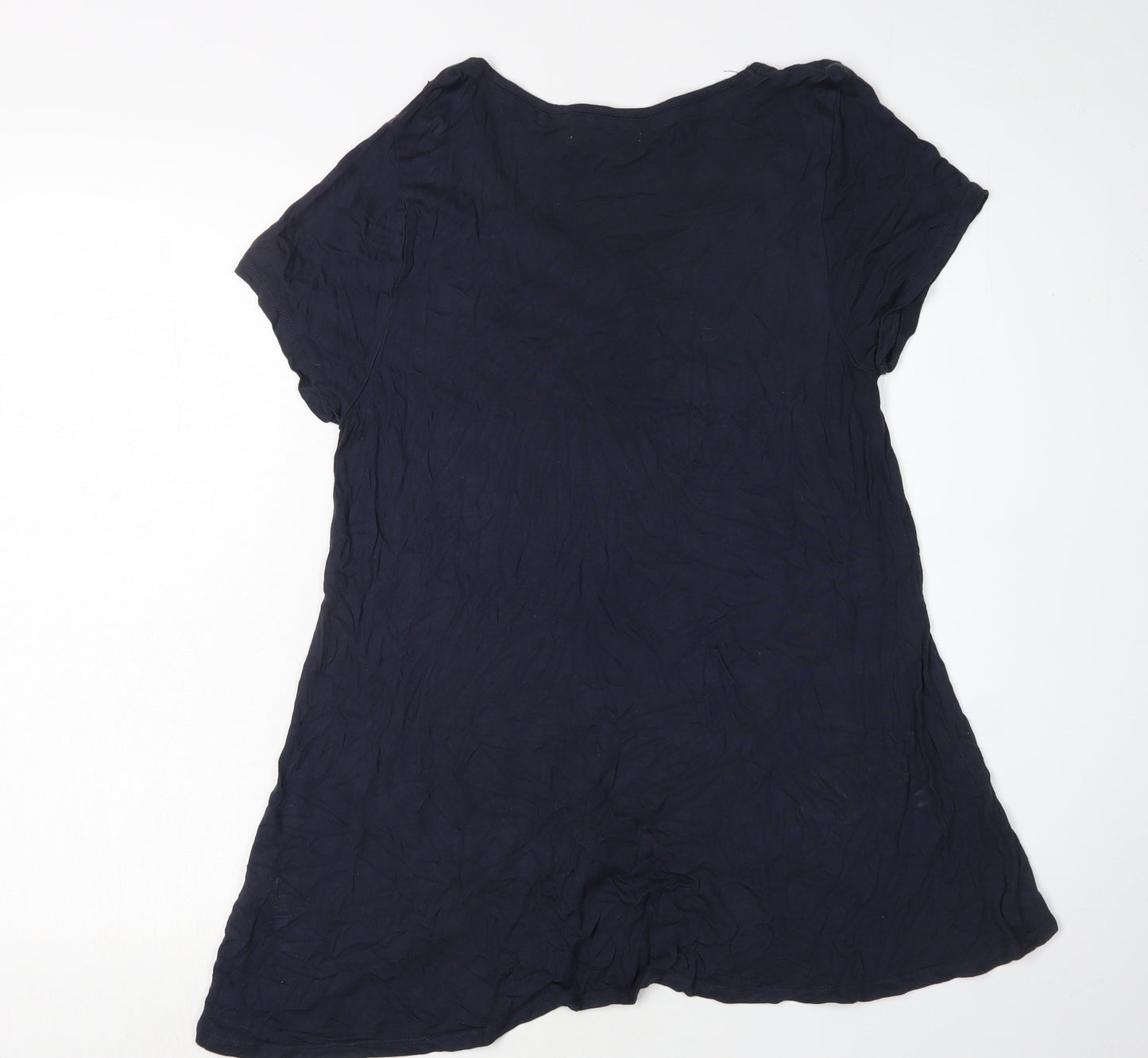 RJR John Rocha Women's Blue V-Neck T-Shirt Size 12