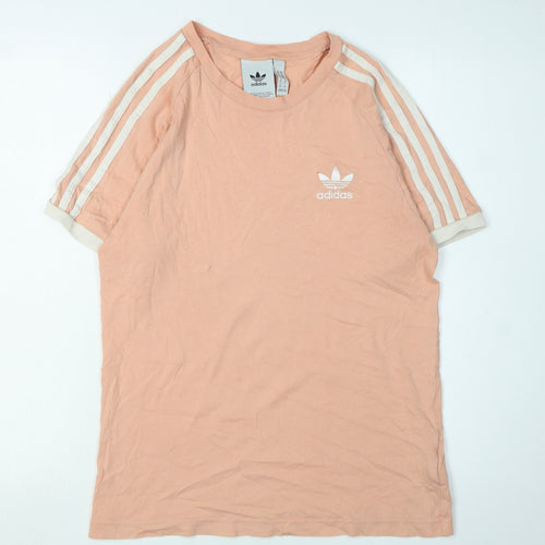 Adidas Women's Pink Cotton T-Shirt XS Raglan Sleeve