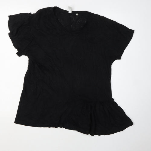 And/Or Women's Black Linen Casual Top, Size 12