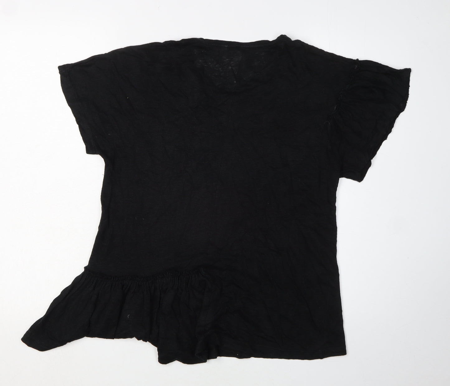 And/Or Women's Black Linen Casual Top, Size 12