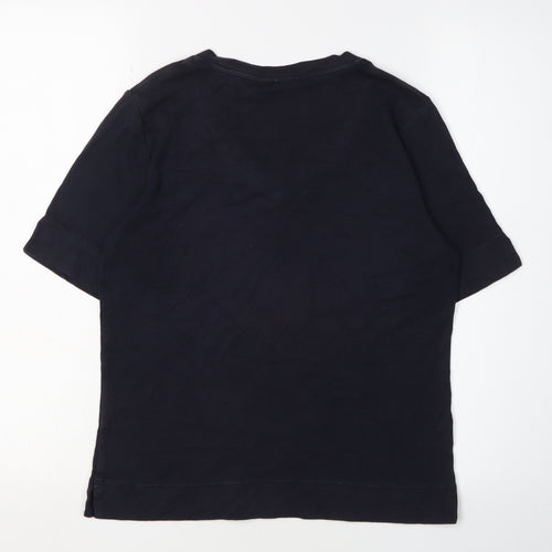 CC Women's Black V-Neck Button T-Shirt - Size S