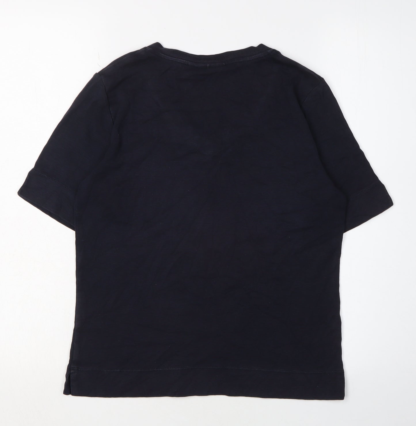 CC Women's Black V-Neck Button T-Shirt - Size S