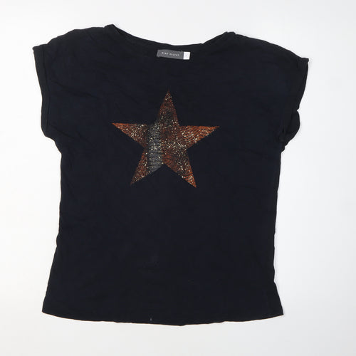 Mint Velvet Women's Black Star Sequin Short Sleeve T-Shirt