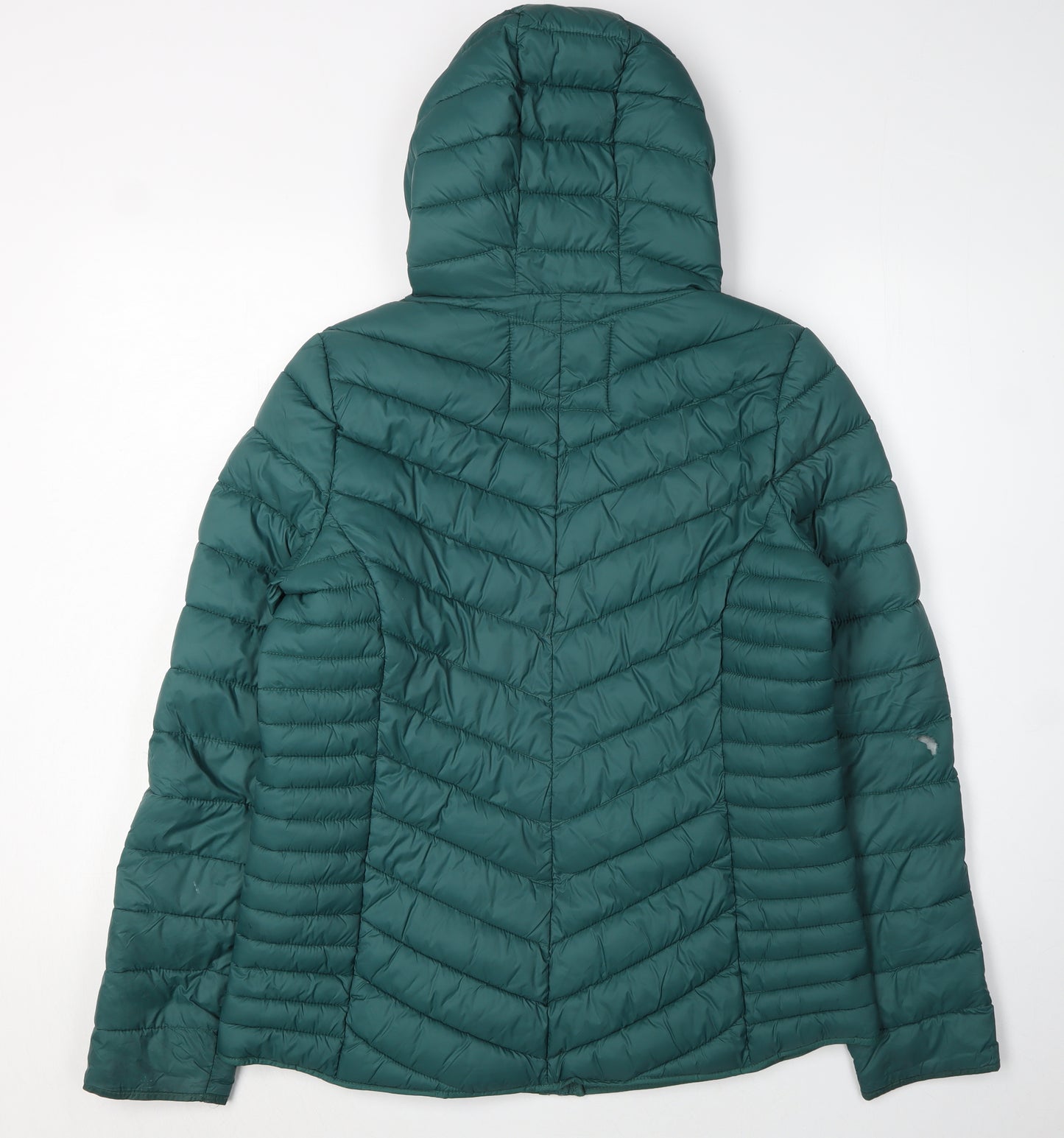 Fat Face Women's Green Puffer Jacket, Size 12, Hooded