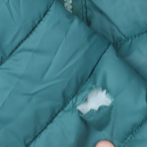 Fat Face Women's Green Puffer Jacket, Size 12, Hooded