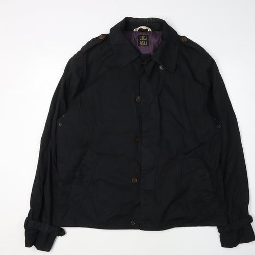 JBCJ Men's Black XL Trench Coat, Cotton Shell