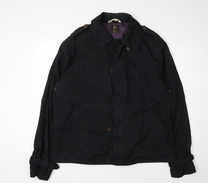 JBCJ Men's Black XL Trench Coat, Cotton Shell