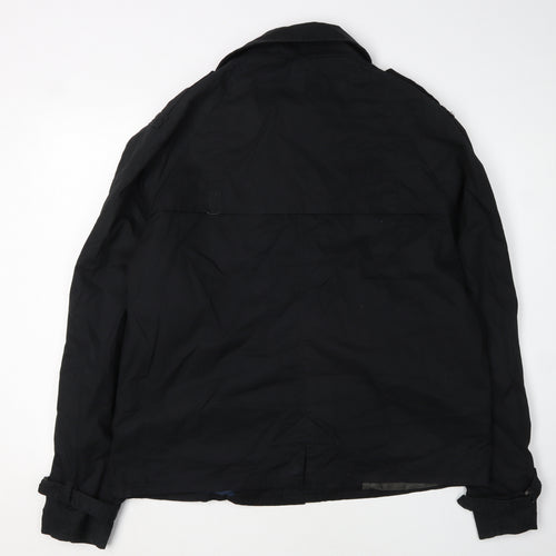 JBCJ Men's Black XL Trench Coat, Cotton Shell