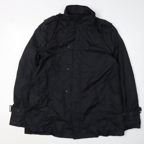 Reiss Men's Black Nylon Overcoat Jacket L