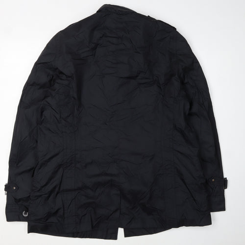Reiss Men's Black Nylon Overcoat Jacket L