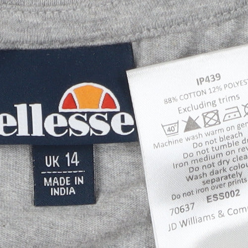 Ellesse Grey Women's Regular Fit Basic T-Shirt