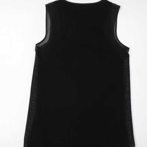 Oasis Women's Black Tank Top Size S Scoop Neck Viscose