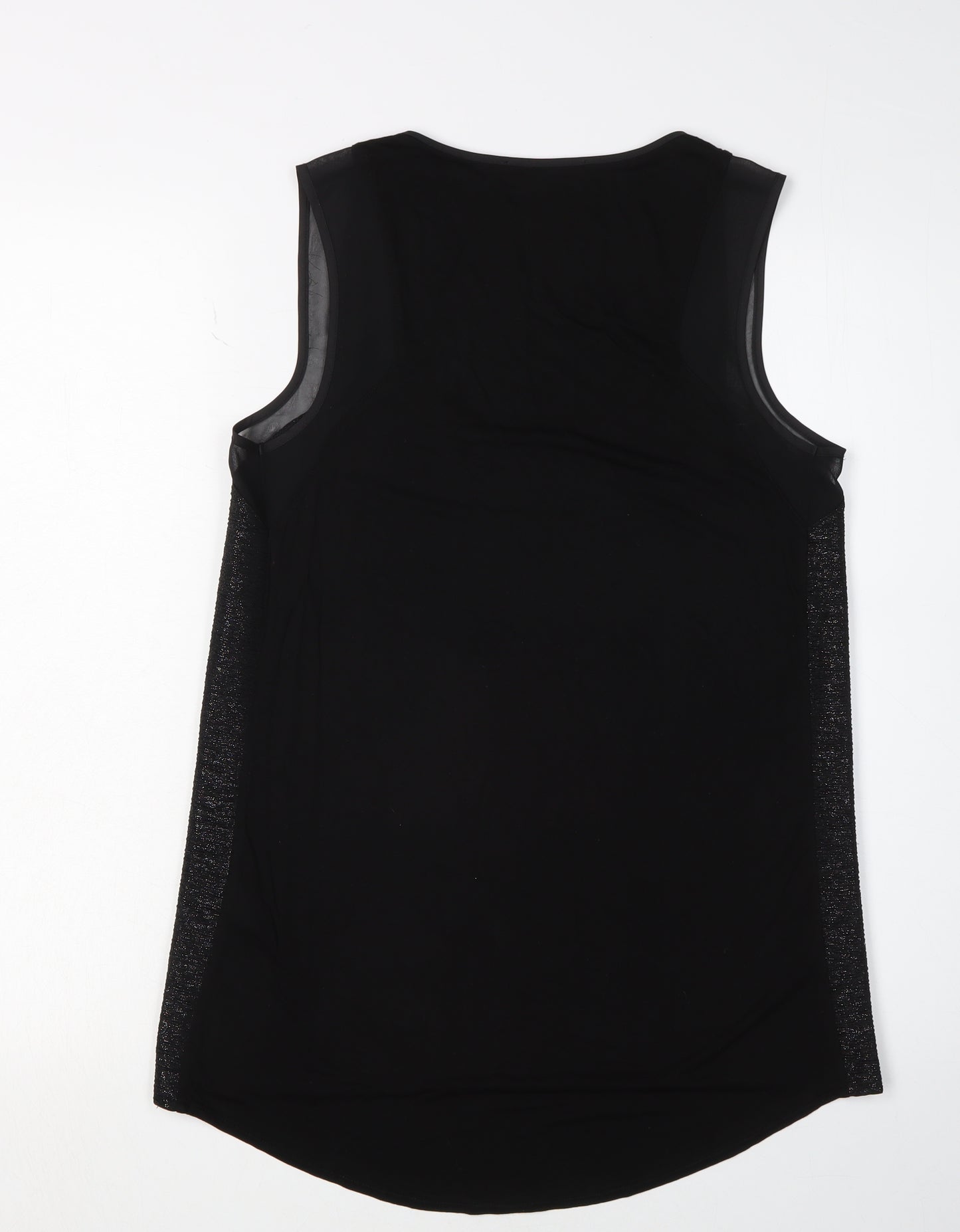 Oasis Women's Black Tank Top Size S Scoop Neck Viscose