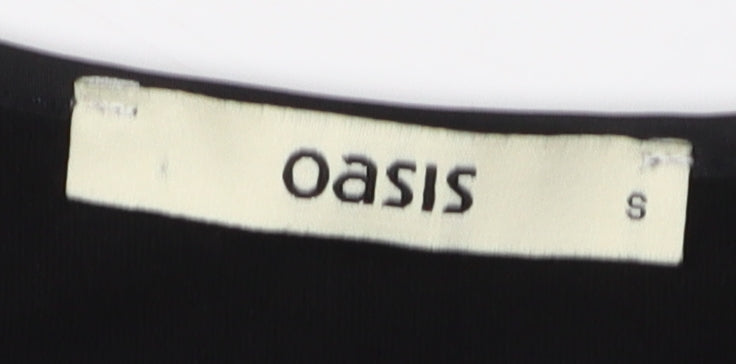 Oasis Women's Black Tank Top Size S Scoop Neck Viscose