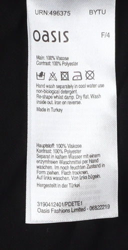 Oasis Women's Black Tank Top Size S Scoop Neck Viscose