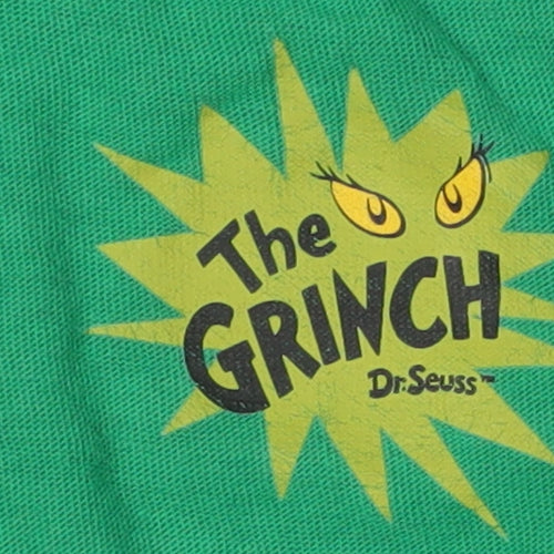 Tescos Boys Green Grinch Sequin T-Shirt 8-9 Years Christmas Fun