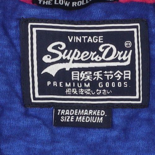 Superdry Blue Unisex Cotton T-Shirt, Medium, Casual Style