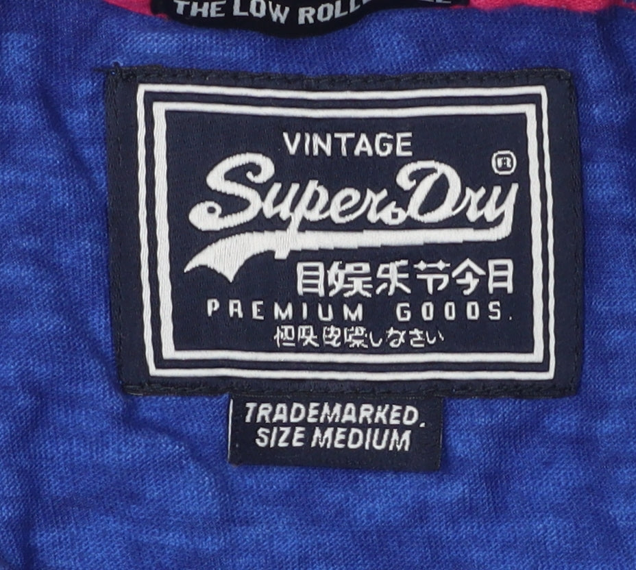 Superdry Blue Unisex Cotton T-Shirt, Medium, Casual Style