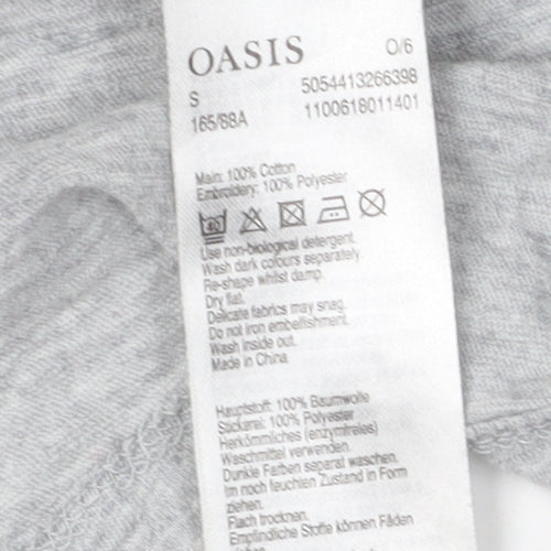 Oasis Women's Grey Flamingo T-Shirt, Size S, Casual Style