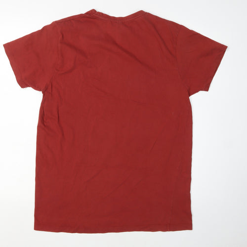 Maxzone Men's Red Nature Graphic T-Shirt L Regular Fit