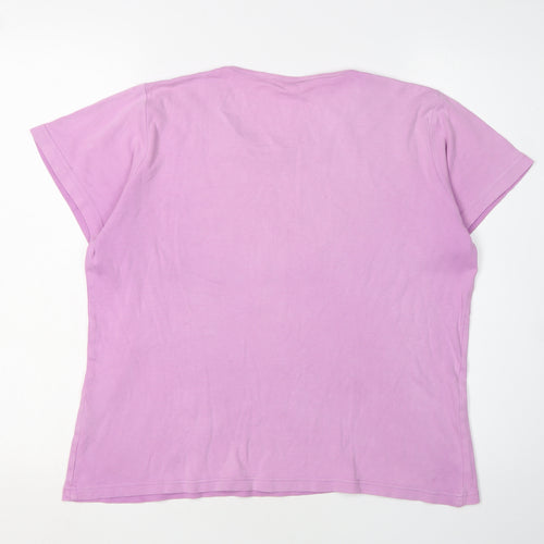 EWM Women's Pink M Basic Cotton T-Shirt
