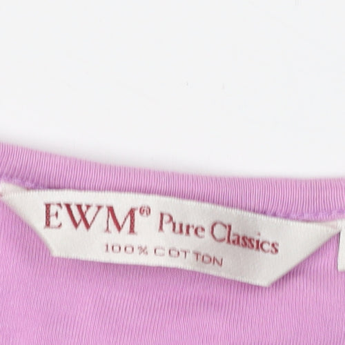 EWM Women's Pink M Basic Cotton T-Shirt