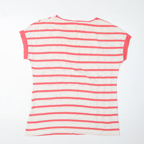 Gerry Weber Women's Striped T-Shirt, Size 12, Casual, Ivory/Pink