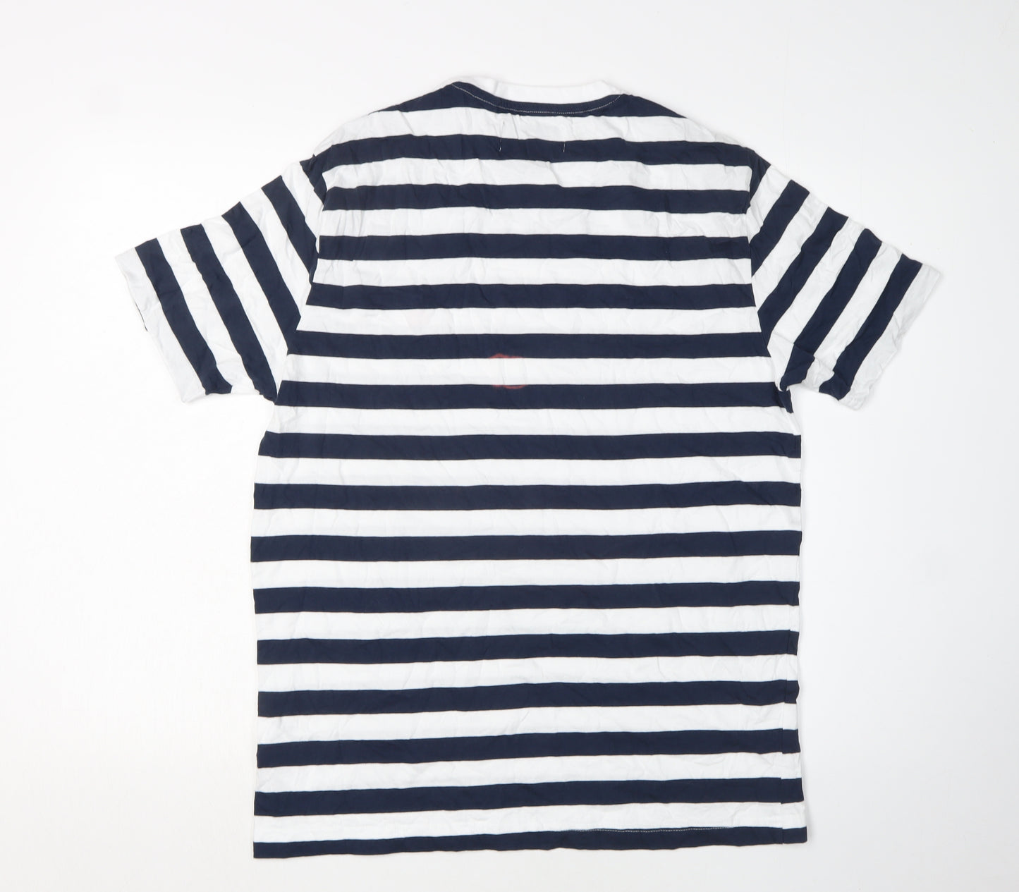 Penguin Men's Blue & White Striped T-Shirt, Size L