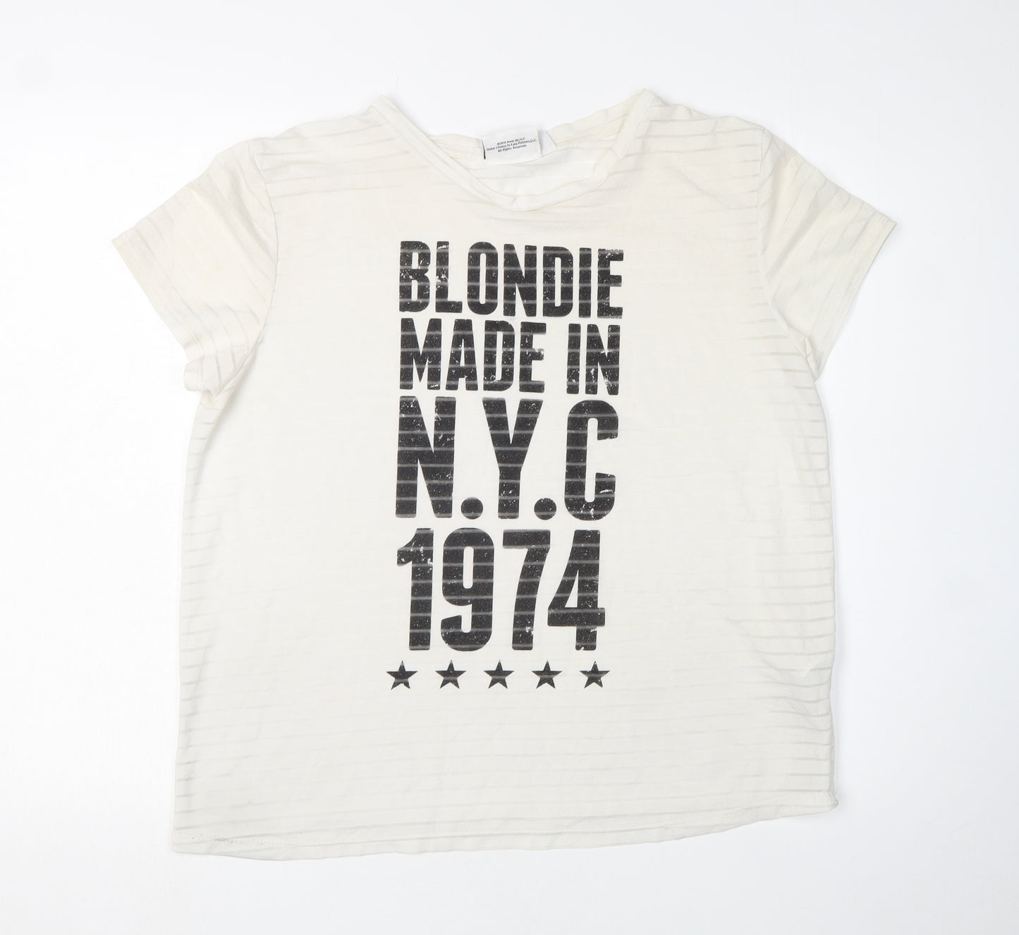 Blondie Women's White Basic T-Shirt Size 14