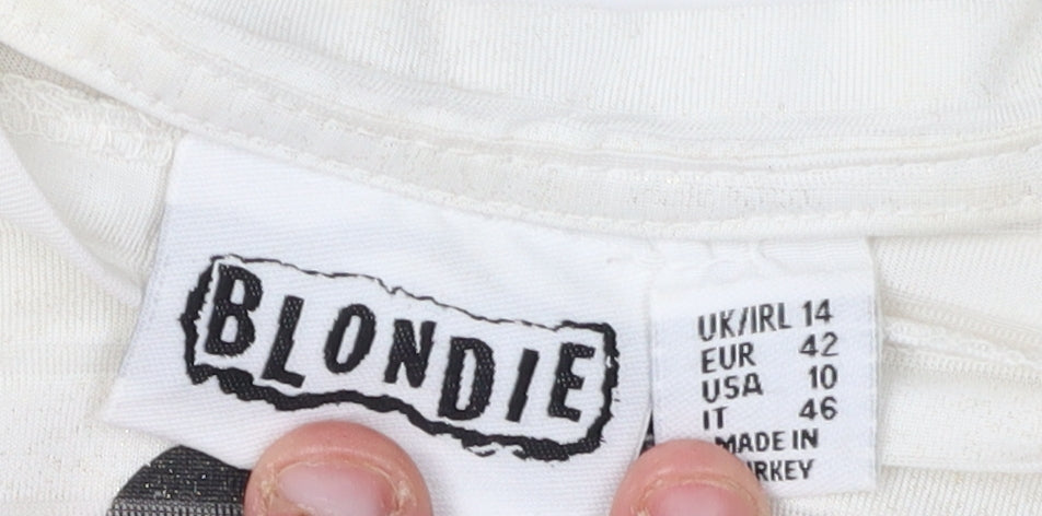 Blondie Women's White Basic T-Shirt Size 14