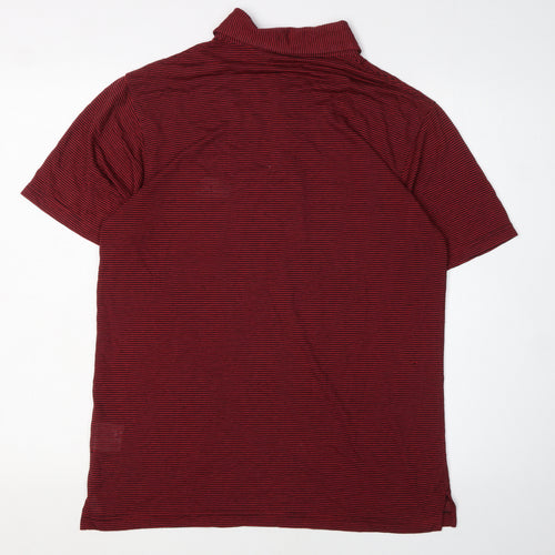 Weird Fish Men's Red Striped Polo Shirt - Small, Casual