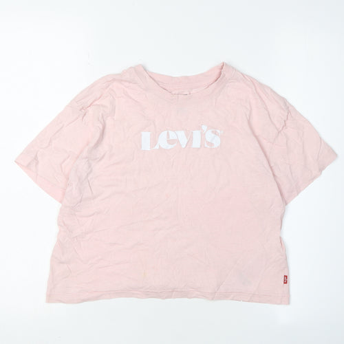Levi's Girls Pink Logo T-Shirt, Size 14 Plus, Short Sleeve