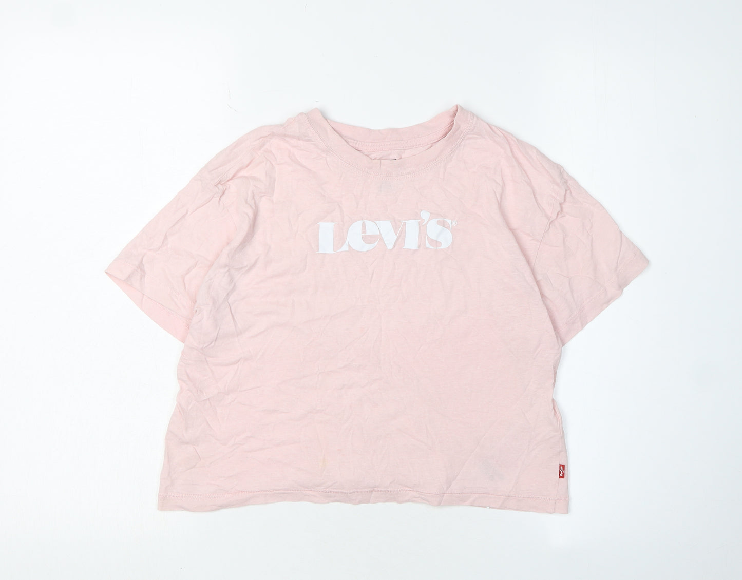 Levi's Girls Pink Logo T-Shirt, Size 14 Plus, Short Sleeve