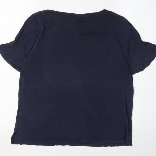Great Plains Women's Blue Basic T-Shirt - Size L